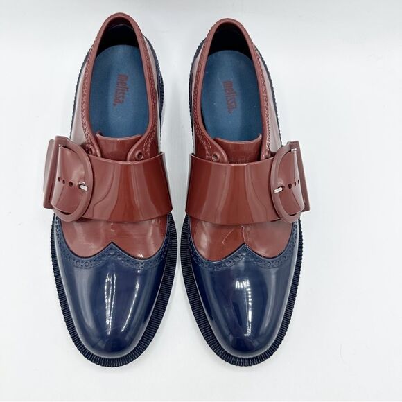 MELISSA‎ BROGUE SPECIAL WOMENS JELLY OXFORDS Red Blue Sz 7 PVC - Picture 8 of 13